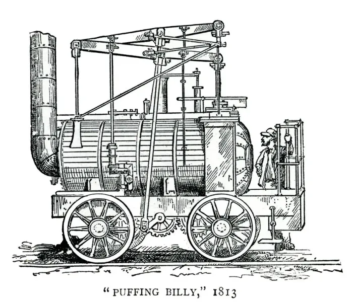 Framed Print : Puffing Billy, steam locomotive 1813