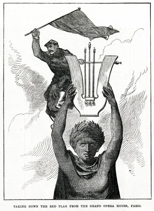 Framed Print : Pulling down the Red Flag, Grand Opera House; Paris Commune Framed Print : Pulling down the Red Flag, Grand Opera House; Paris Commune