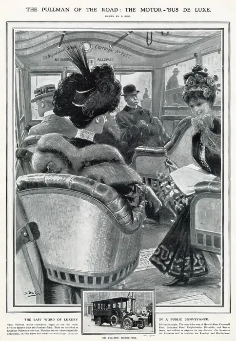 Framed Print : Pullman Luxury Motor Bus 1908 Framed Print : Pullman Luxury Motor Bus 1908