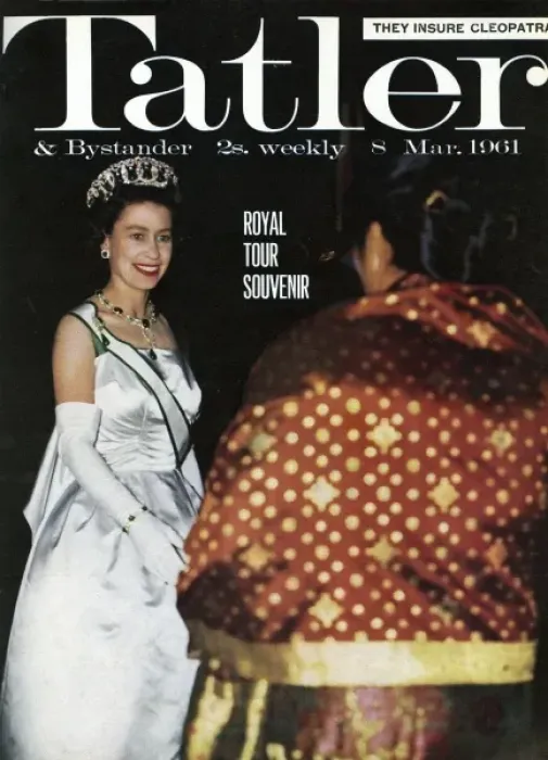 Framed Print : Queen Elizabeth II - royal tour of India Tatler front cover