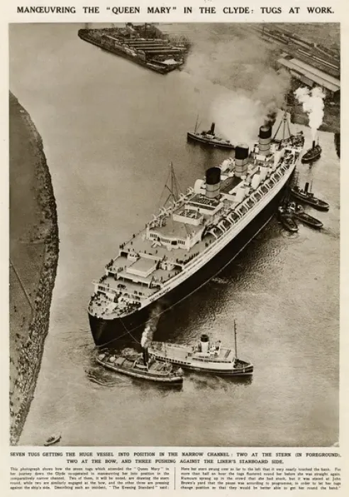 Framed Print : Queen Mary Ocean Liner, manoeuvring down the Clyde Framed Print : Queen Mary Ocean Liner, manoeuvring down the Clyde
