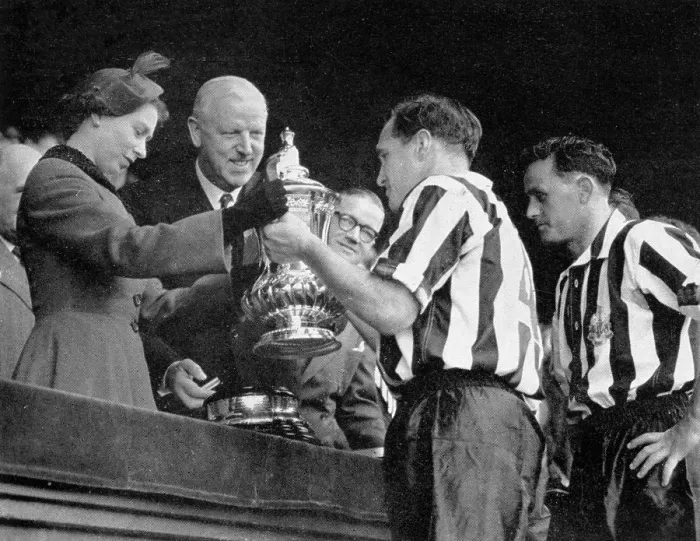 Framed Print : The Queen presents the F. A. Cup to Newcastle Framed Print : The Queen presents the F. A. Cup to Newcastle