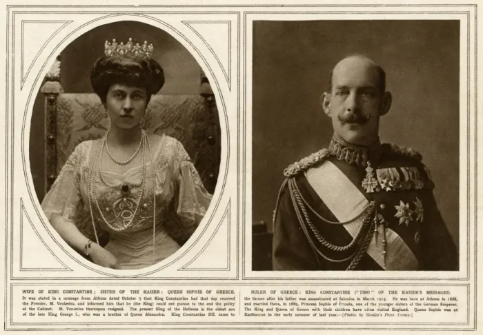 Framed Print : Queen Sophie of Greece & King Constantine I