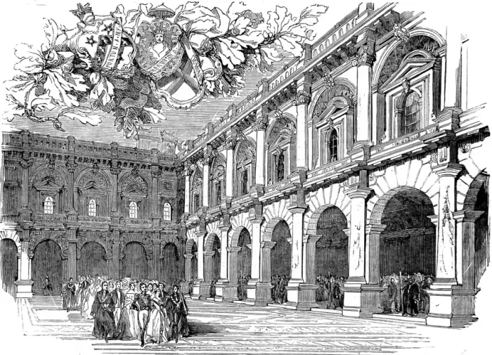 Framed Print : Queen Victoria crossing the Merchants Area, Royal Exchange Framed Print : Queen Victoria crossing the Merchants Area, Royal Exchange