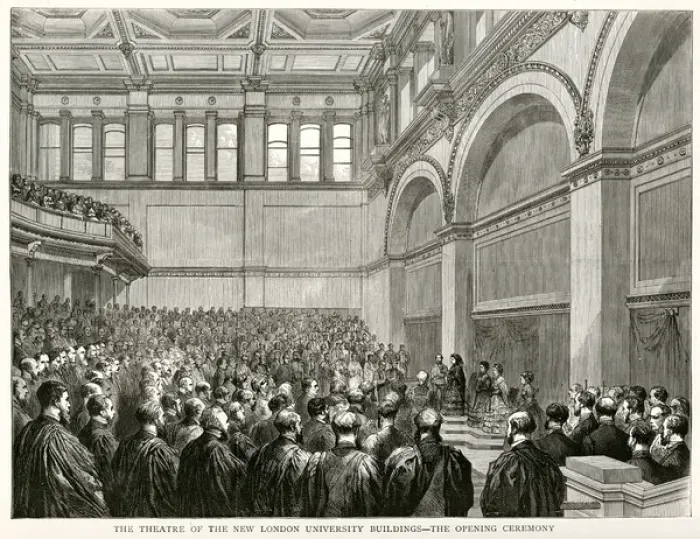 Framed Print : Queen Victoria opens new building of London University