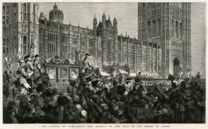 Framed Print : Queen Victoria opens Parliament 1880