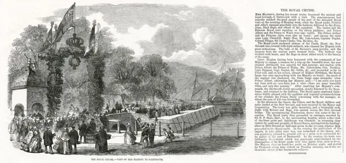 Framed Print : Queen Victoria visits maritime centre, Dartmouth in 1856. Date: 1856