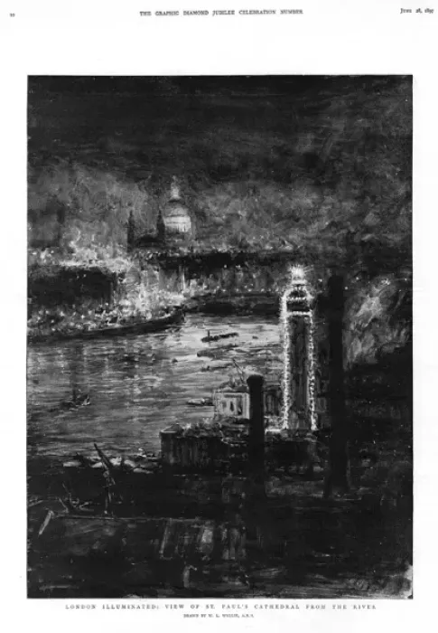 Framed Print : Queen Victorias Jubilee Celebrations, view of London Framed Print : Queen Victorias Jubilee Celebrations, view of London