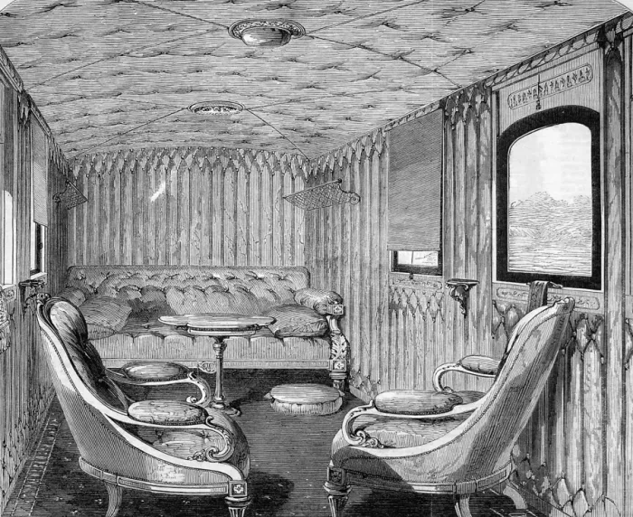 Framed Print : Queen Victorias saloon in the royal carriage Framed Print : Queen Victorias saloon in the royal carriage