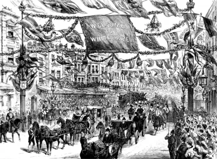 Framed Print : Queen Victorias visit to East London, 1887