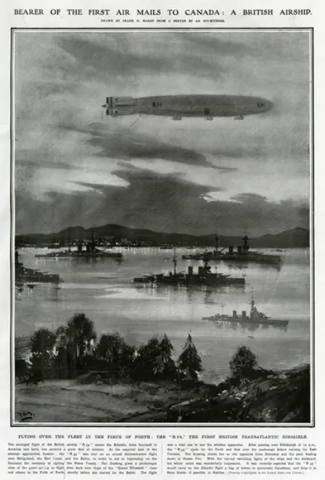 Framed Print : R34 Airship, Transatlantic crossing 1919 Framed Print : R34 Airship, Transatlantic crossing 1919