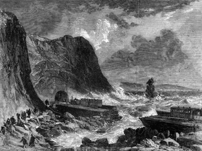 Framed Print : Rail Crash Near Dawlish