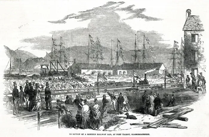 Framed Print : Railway construction, delivery of monster bar, Port Talbot Framed Print : Railway construction, delivery of monster bar, Port Talbot