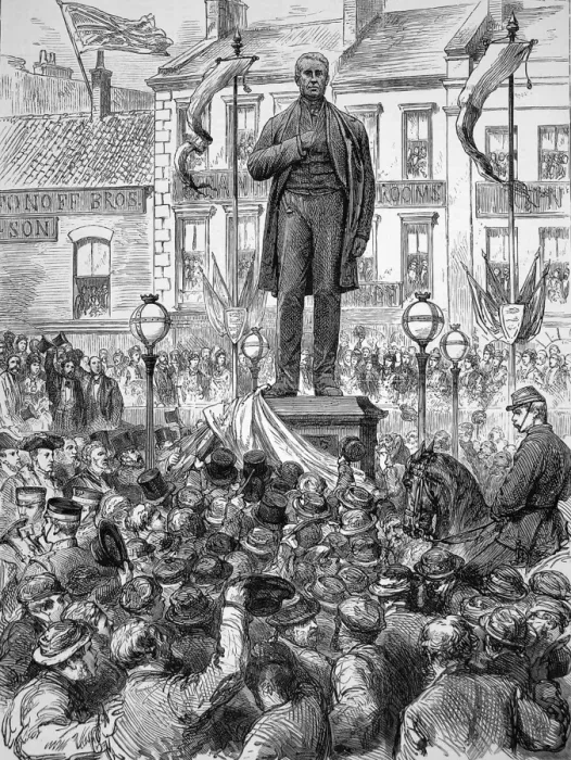 Framed Print : Railway jubilee, statue of Joseph Pease