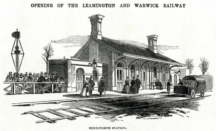 Framed Print : Railway station at Kenilworth, Warwickshire 1844