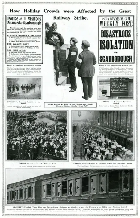 Framed Print : Railway strike 1911: Affecting holiday crowds Framed Print : Railway strike 1911: Affecting holiday crowds