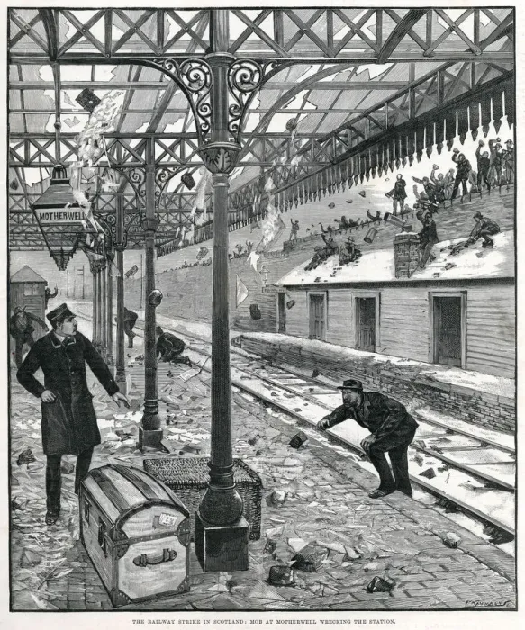 Framed Print : Railway strike in Scotland 1891 Framed Print : Railway strike in Scotland 1891