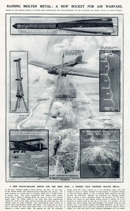 Framed Print : Raining Molten Metal - Air Warfare 1924 Framed Print : Raining Molten Metal - Air Warfare 1924