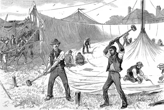 Framed Print : Raising the Circus Tent, c. 1886 Framed Print : Raising the Circus Tent, c. 1886