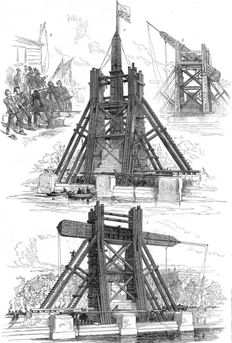 Framed Print : The Raising of Cleopatras Needle in London, 1878