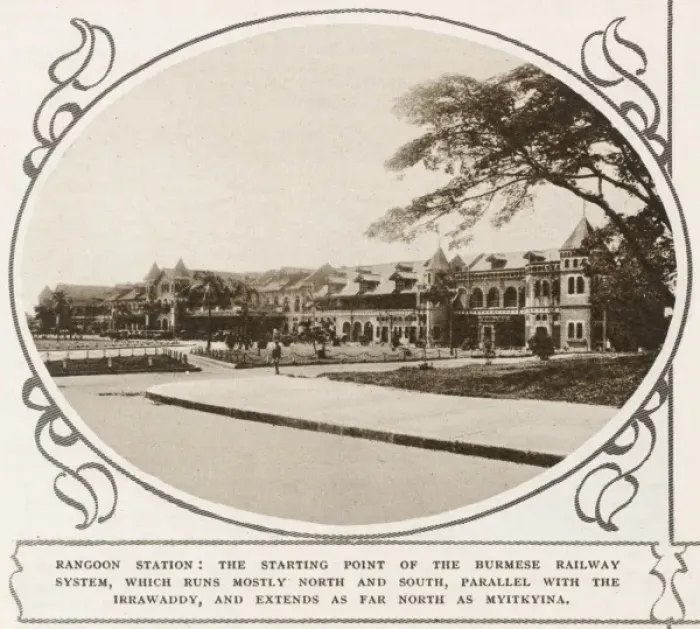 Framed Print : Rangoon Railway Station, India Framed Print : Rangoon Railway Station, India