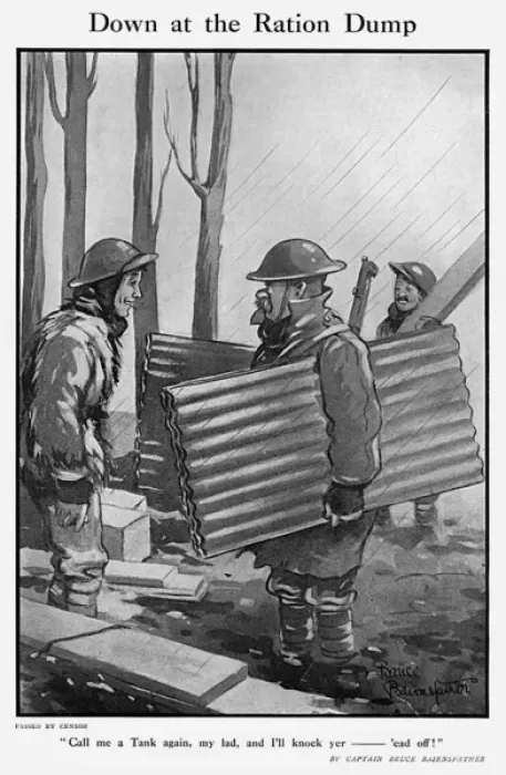 Framed Print : Down at the Ration Dump by Bruce Bairnsfather Framed Print : Down at the Ration Dump by Bruce Bairnsfather