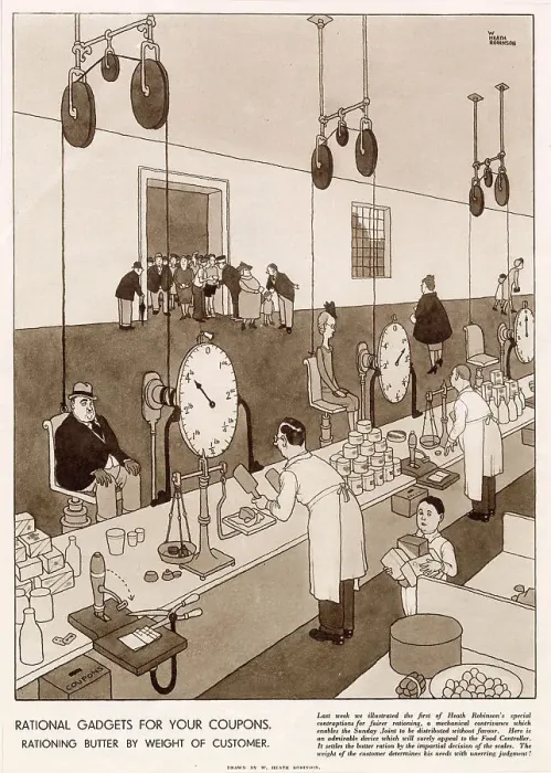 Framed Print : Rational Gadgets For Your Coupons by William Heath Robinson Framed Print : Rational Gadgets For Your Coupons by William Heath Robinson