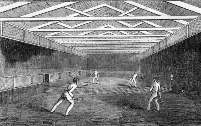 Framed Print : REAL TENNIS GAME 1845 Framed Print : REAL TENNIS GAME 1845
