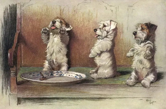 Framed Print : For What We Are About to Receive by Cecil Aldin Framed Print : For What We Are About to Receive by Cecil Aldin