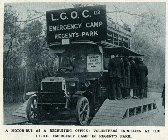 Framed Print : Recuiting volunteers for bus-driving 1926 Framed Print : Recuiting volunteers for bus-driving 1926