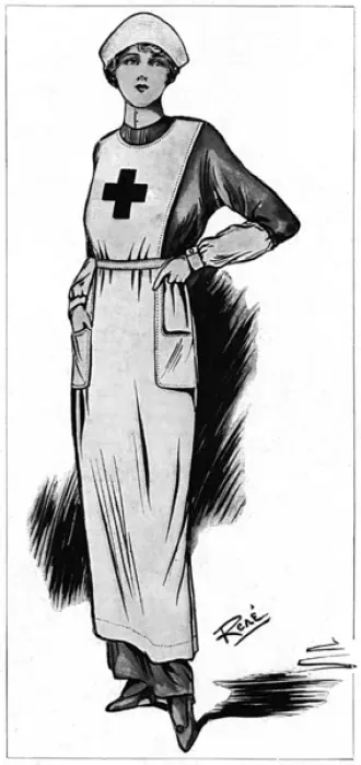 Framed Print : Red Cross nurse regulation uniform, WW1