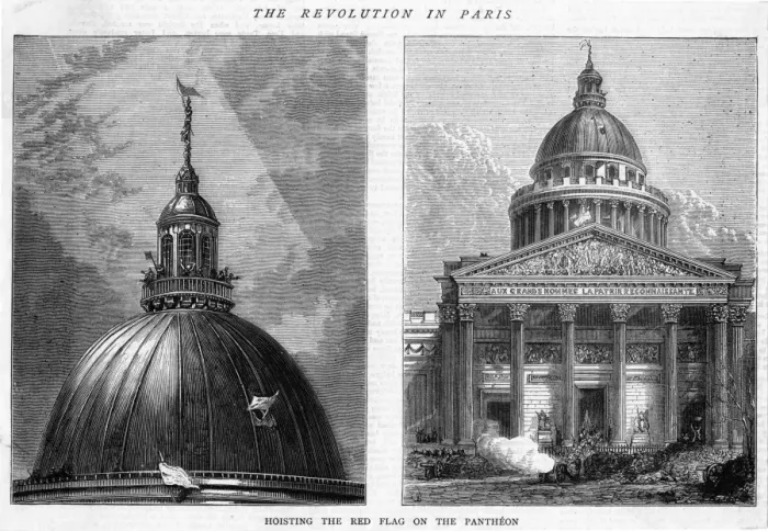 Framed Print : Red Flag on Pantheon Framed Print : Red Flag on Pantheon