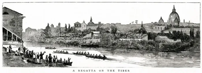 Framed Print : Regatta on the Tiber, Rome 1882 Framed Print : Regatta on the Tiber, Rome 1882