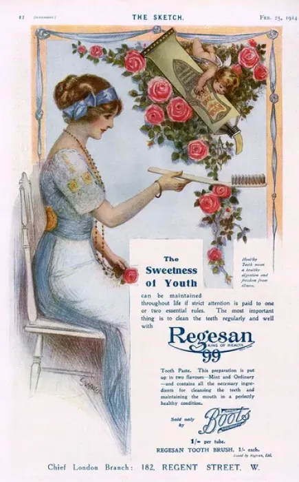 Framed Print : Regesan toothpaste advertisement, 1914 Framed Print : Regesan toothpaste advertisement, 1914