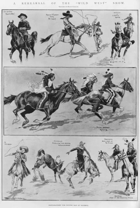 Framed Print : A Rehearsal of the Wild West show Framed Print : A Rehearsal of the Wild West show