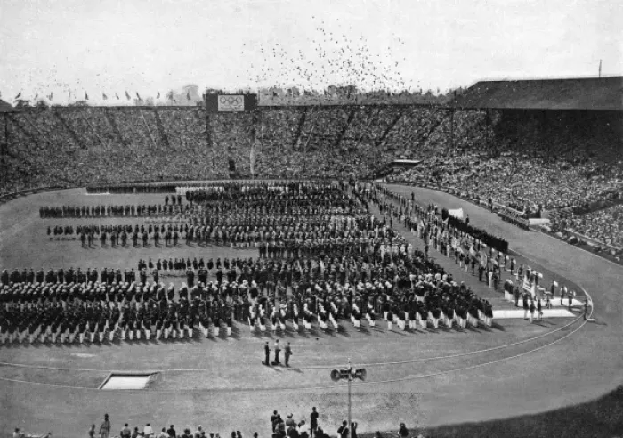 Framed Print : Release of pigeons, Olympic opening ceremony, 1948 Framed Print : Release of pigeons, Olympic opening ceremony, 1948