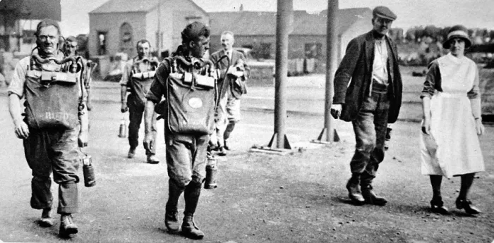 Framed Print : Rescue workers on the way to the rest hut, Gresford Colliery Framed Print : Rescue workers on the way to the rest hut, Gresford Colliery