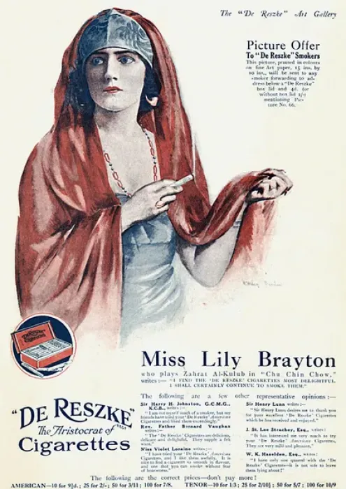 Framed Print : De Reske cigarettes advertisement, Lily Brayton Framed Print : De Reske cigarettes advertisement, Lily Brayton