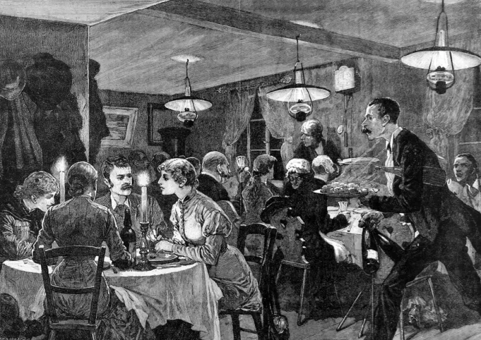 Framed Print : Restaurant scene Framed Print : Restaurant scene