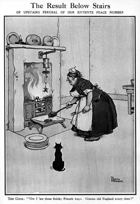 Framed Print : The Result Below Stairs by Heath Robinson Framed Print : The Result Below Stairs by Heath Robinson