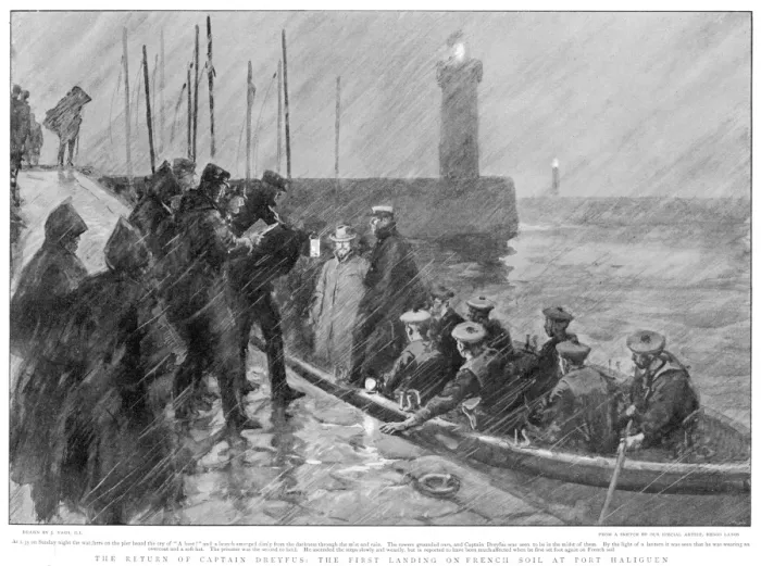 Framed Print : The return of Captain Dreyfus: 1st landing on French soil Framed Print : The return of Captain Dreyfus: 1st landing on French soil