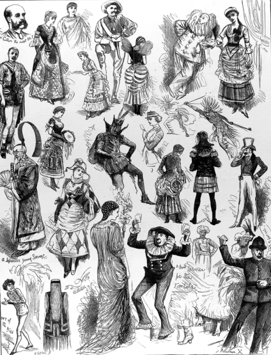 Framed Print : Revellers at the Savage Club Ball, 1883 Framed Print : Revellers at the Savage Club Ball, 1883