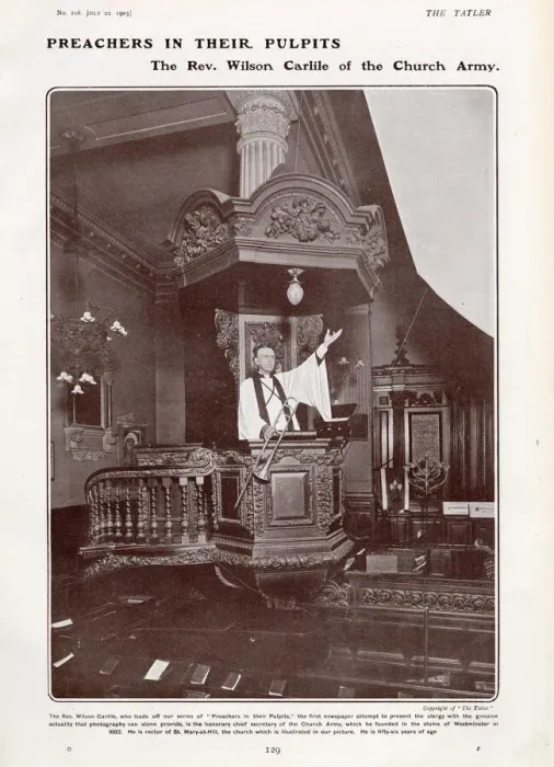 Framed Print : The Reverend Wilson Carlile of the Church Army, preaching from the pulpit of St Framed Print : The Reverend Wilson Carlile of the Church Army, preaching from the pulpit of St