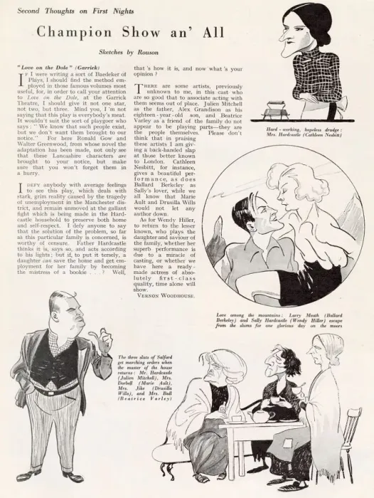 Framed Print : Review of Walter Greenwoods Love on the Dole at the Garrick Theatre in The Bystander Framed Print : Review of Walter Greenwoods Love on the Dole at the Garrick Theatre in The Bystander