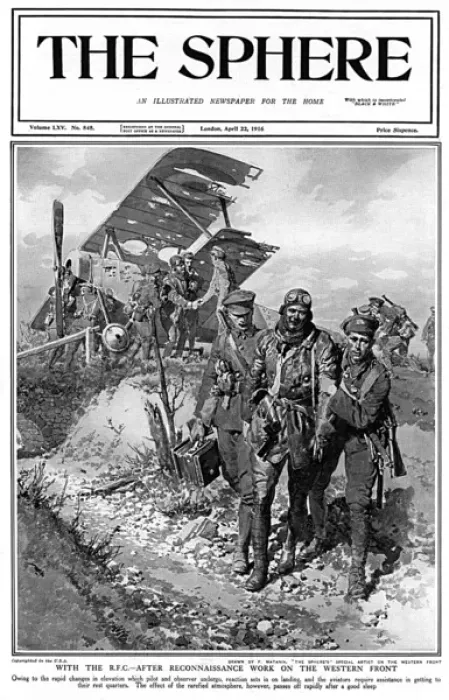 Framed Print : RFC after reconnaissance work on Western Front, WW1