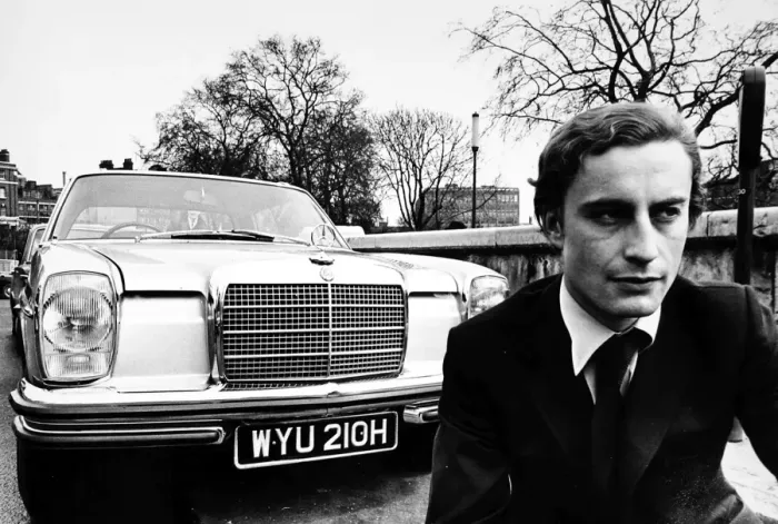 Framed Print : Richard Hambro & his Mercedes