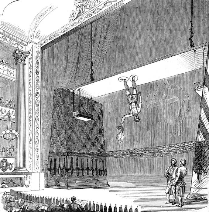 Framed Print : Richard Sands Air Walking at Drury Lane, 1853 Framed Print : Richard Sands Air Walking at Drury Lane, 1853