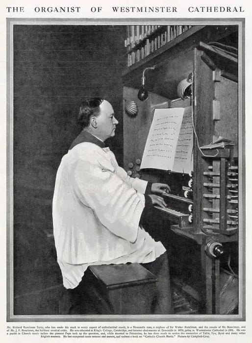 Framed Print : Richard Terry (1864 - 1938), English organist at Westminster Cathedral. Date: 1910 Framed Print : Richard Terry (1864 - 1938), English organist at Westminster Cathedral. Date: 1910