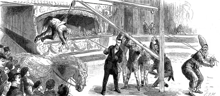 Framed Print : A Riding Lesson at Sangers Circus, 1884 Framed Print : A Riding Lesson at Sangers Circus, 1884
