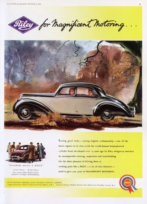 Framed Print : Riley car advertisement, 1953 Framed Print : Riley car advertisement, 1953